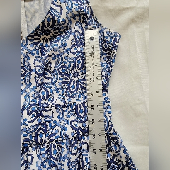 MILLY FOR DESIGN NATION Mini Dress Women's size 2 blue combo printed sleeveless - Picture 7 of 10